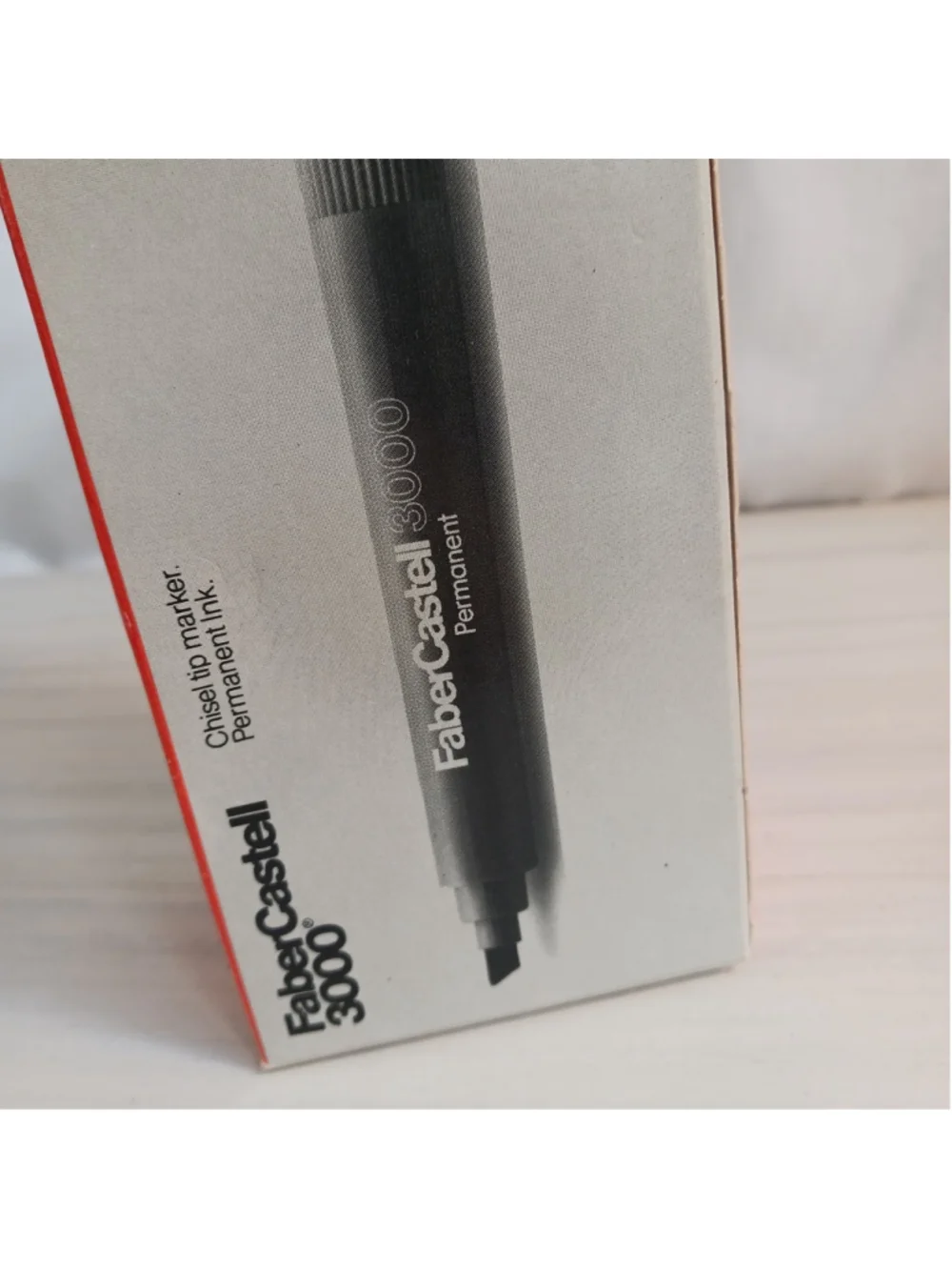 Faber Castell RED Marker 3000 - 1 Dozen Chisel tip Permanent Ink 64291